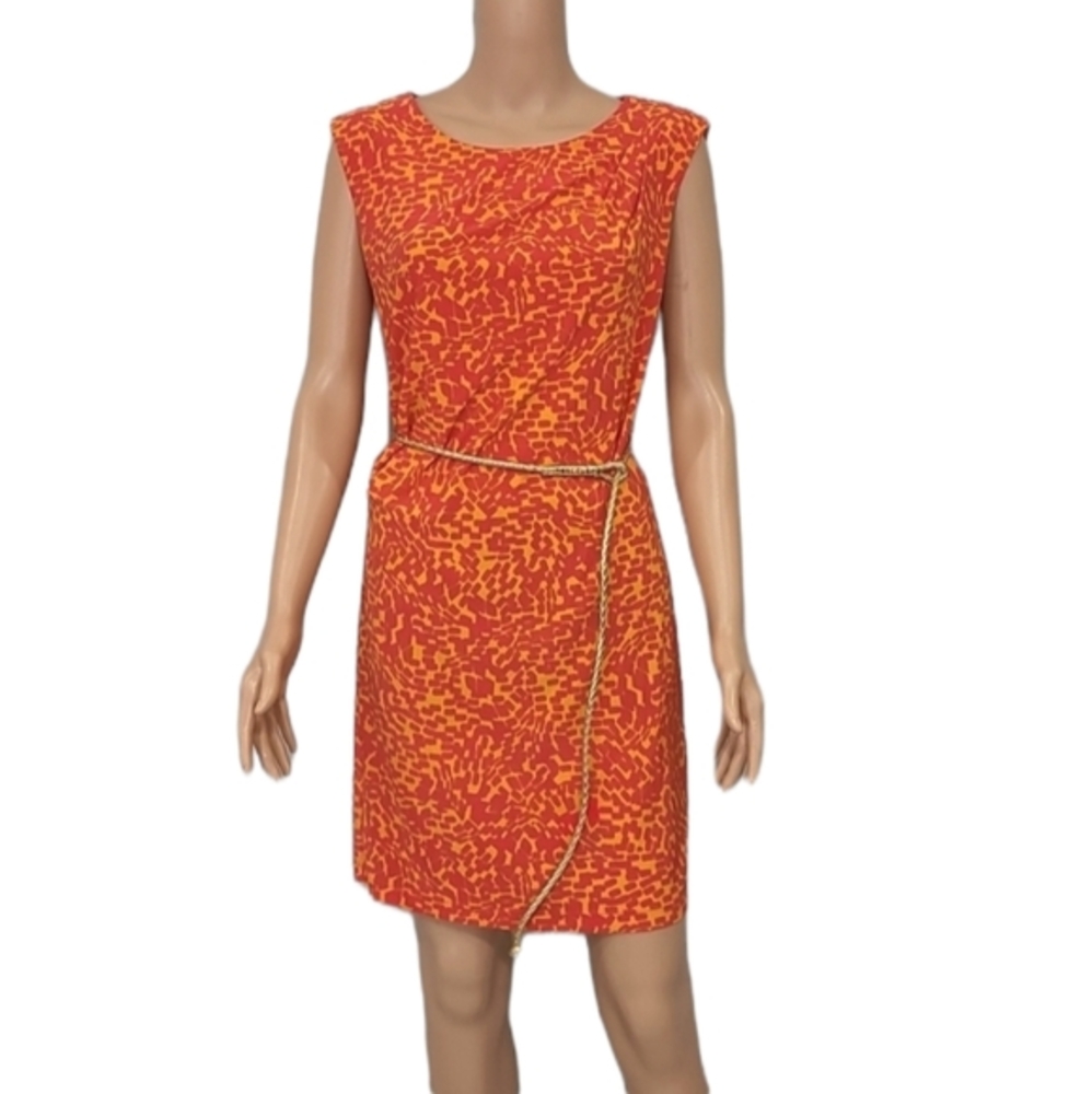 Guess Los‎ Angeles Size 8 Dress with Gold Belt Pink Orange  Stretch